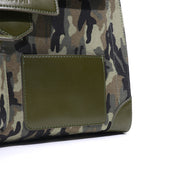 Top Handle Leather Canvas Cargo Tote