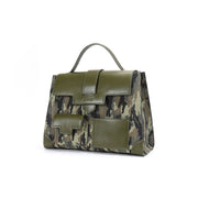 Top Handle Leather Canvas Cargo Tote