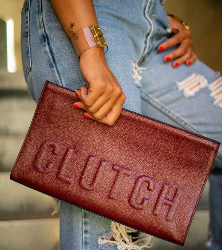 Pebbled Leather Underarm Bag